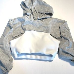 Hooded sweatshirt, cut out and cropped. Gray XXL